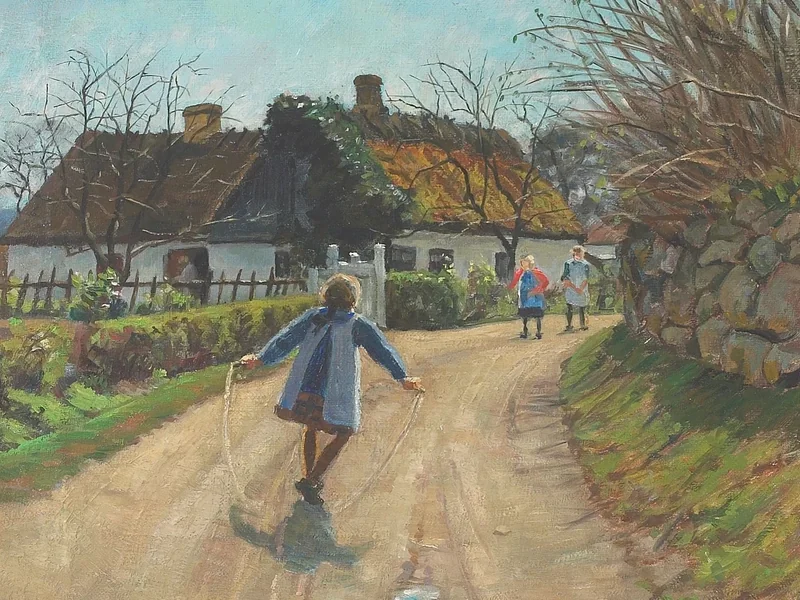 1858-Søren Christiansen - Scena di villaggio